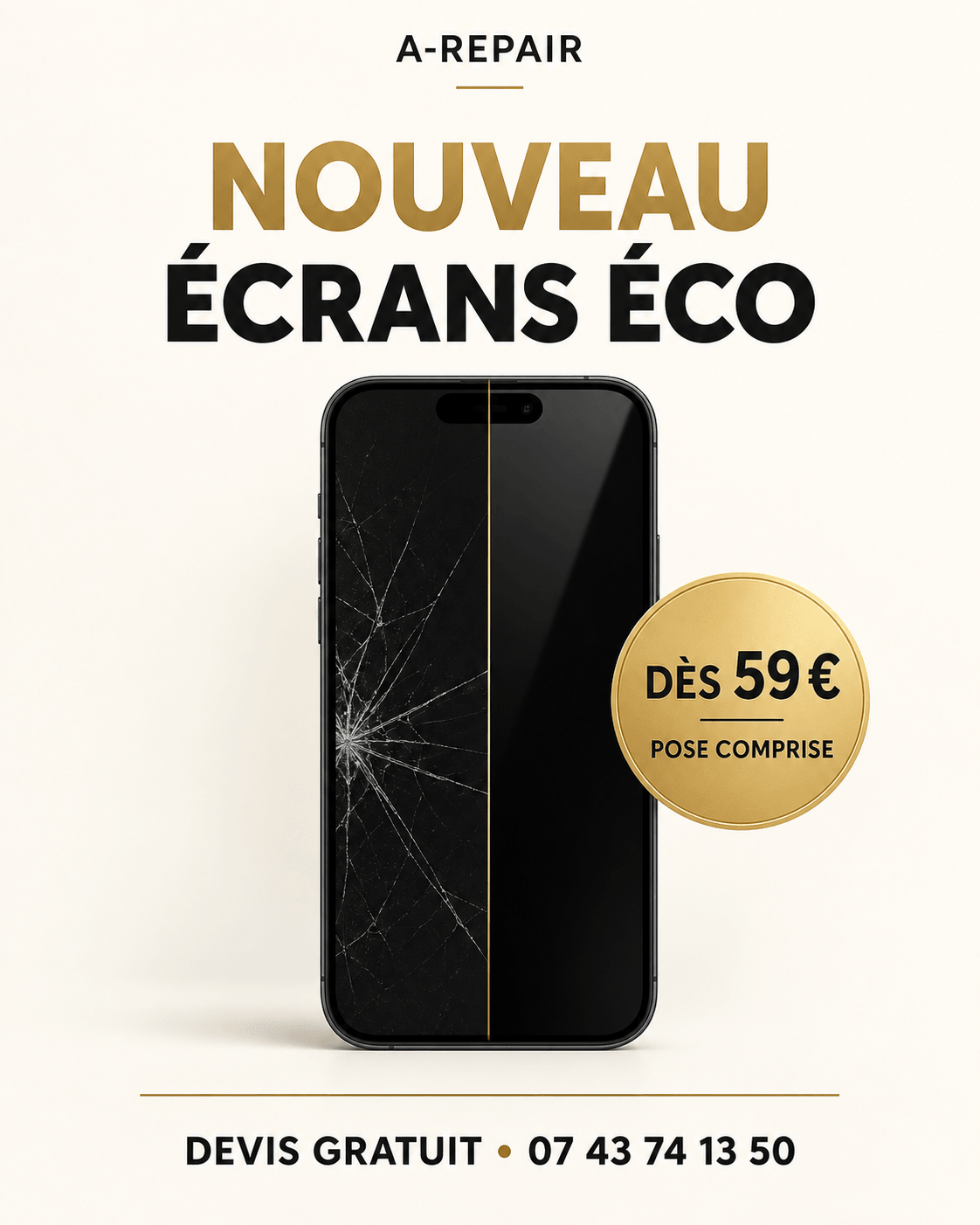 Lancement des écrans Éco A‑Repair à partir de 59 euros, pose comprise